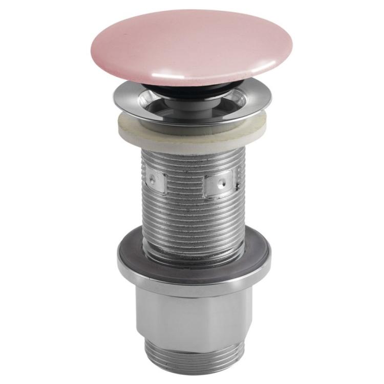 Korek umywalkowy 5/4'', klik-klak, betonowy grzybek, 10-80 mm, różowy półpołysk AS921