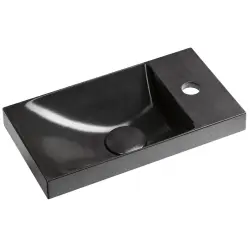 AGOS umywalka betonowa, 40x22cm, lewa/prawa, antracyt półpołysk  AS40016