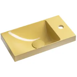 AGOS umywalka betonowa, 40x22cm, lewa/prawa, żółty półpołysk AS40022