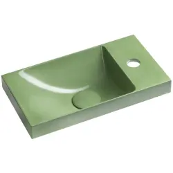 AGOS umywalka betonowa, 40x22cm, lewa/prawa, zielony półpołysk AS40023