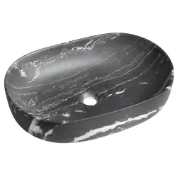 CALEO umywalka ceramiczna nablatowa, 60x42x14 cm, carnico marmor CA590CM