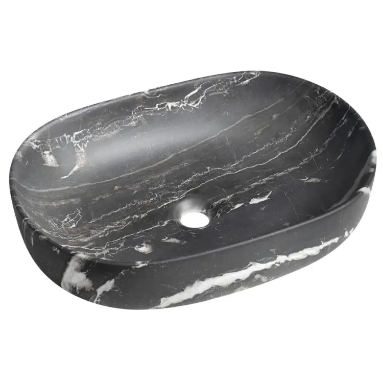CALEO umywalka ceramiczna nablatowa, 60x42x14 cm, carnico marmor CA590CM