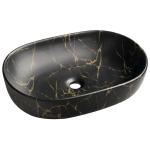 CALEO umywalka ceramiczna nablatowa, 60x42x14 cm, marmur portoro CA590PT