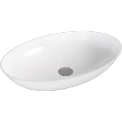 BANERA OVAL umywalka kompozytowa nablatowa, 60x40 cm, biały 14397