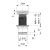 Korek umywalkowy 5/4'', niezamykany, duży korek, 10-80mm, ABS/czarny mat CV1232B wymiary