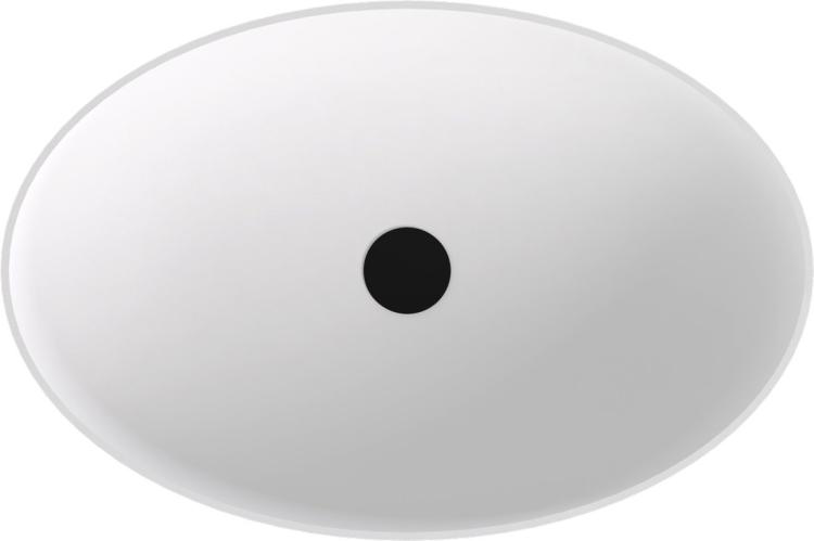BANERA OVAL umywalka kompozytowa nablatowa, 60x40cm, biały mat 14397MAT z góry