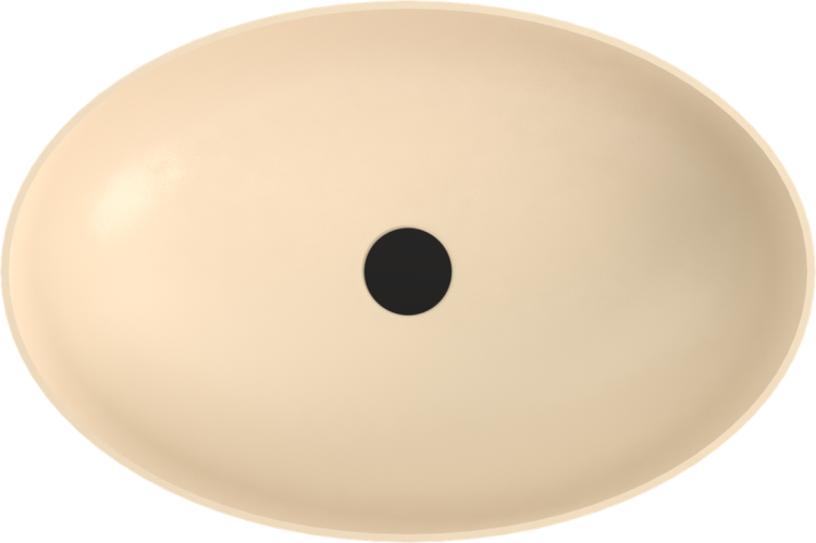 BANERA OVAL umywalka kompozytowa nablatowa, 60x40cm, beż mat 14397.81 z góry