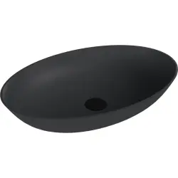 BANERA OVAL umywalka kompozytowa nablatowa, 60x40 cm, antracyt mat  14397.51
