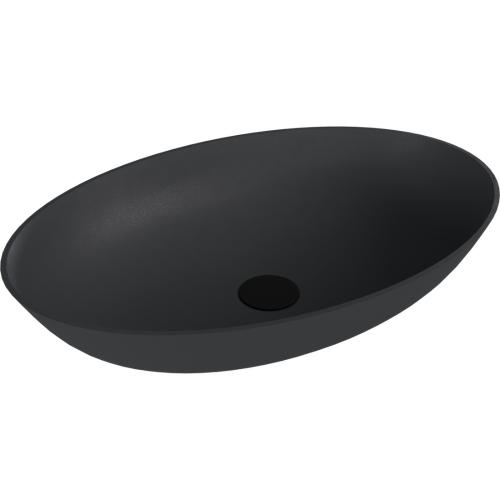 BANERA OVAL umywalka kompozytowa nablatowa, 60x40cm, antracyt mat 14397.51