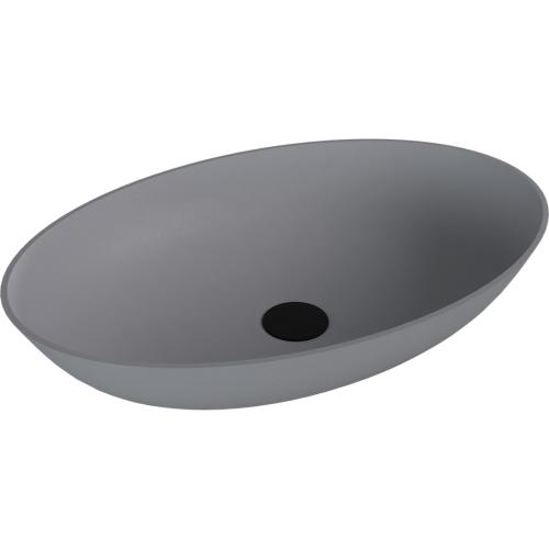 BANERA OVAL umywalka kompozytowa nablatowa, 60x40cm, szary mat 14397.31