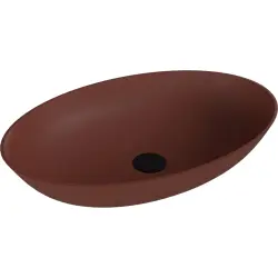 BANERA OVAL umywalka kompozytowa nablatowa, 60x40 cm, brązowy mat 14397.71