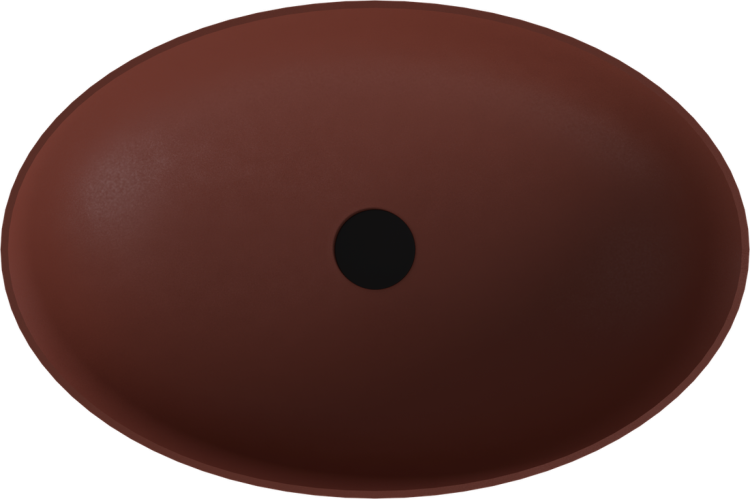 BANERA OVAL umywalka kompozytowa nablatowa, 60x40cm, brązowy mat 14397.71 z góry