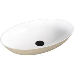BANERA OVAL umywalka kompozytowa nablatowa, 60x40 cm, biały/beż mat 14397.82