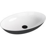 BANERA OVAL umywalka kompozytowa nablatowa, 60x40cm, biały/antracyt  mat 14397.52