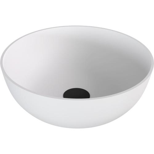 BANERA ROUND umywalka kompozytowa nablatowa, średnica 39 cm, biały mat 14337MAT