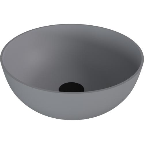 BANERA ROUND umywalka kompozytowa nablatowa, średnica 39 cm, szary mat 14337.31