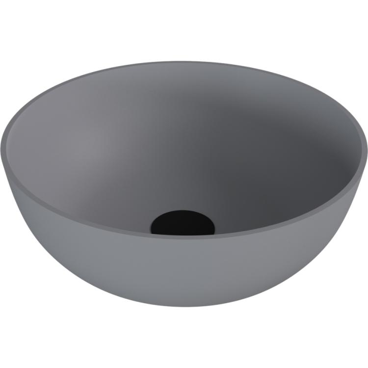 BANERA ROUND umywalka kompozytowa nablatowa, średnica 39 cm, szary mat 14337.31