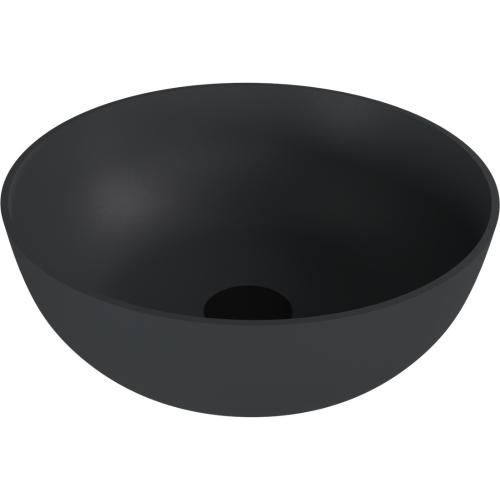 BANERA ROUND umywalka kompozytowa nablatowa, średnica 39 cm, antracyt mat 14337.51