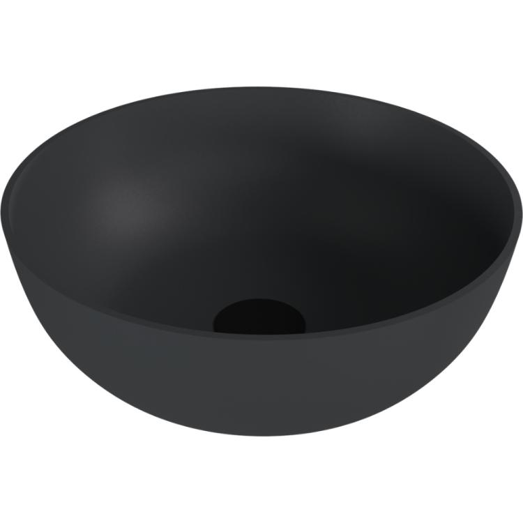 BANERA ROUND umywalka kompozytowa nablatowa, średnica 39 cm, antracyt mat 14337.51