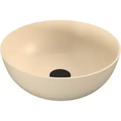 BANERA ROUND umywalka kompozytowa nablatowa, średnica 39 cm, beż mat 14337.81