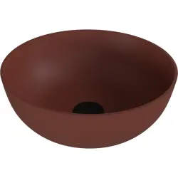 BANERA ROUND umywalka kompozytowa nablatowa, średnica 39 cm, brązowy  mat 14337.71