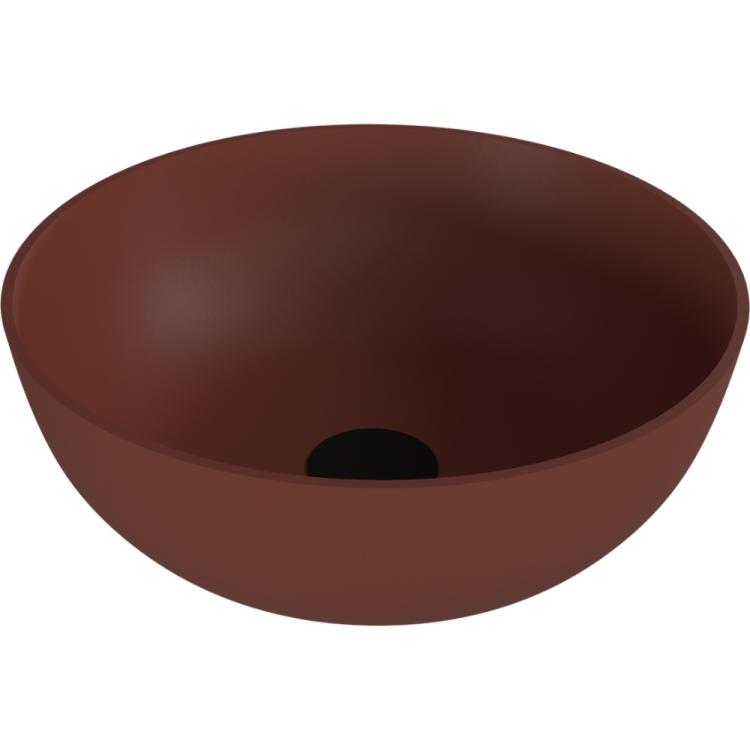 BANERA ROUND umywalka kompozytowa nablatowa, średnica 39 cm, brązowy mat 14337.71