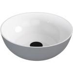 BANERA ROUND umywalka kompozytowa nablatowa, średnica 39 cm, biały/szary mat 14337.32