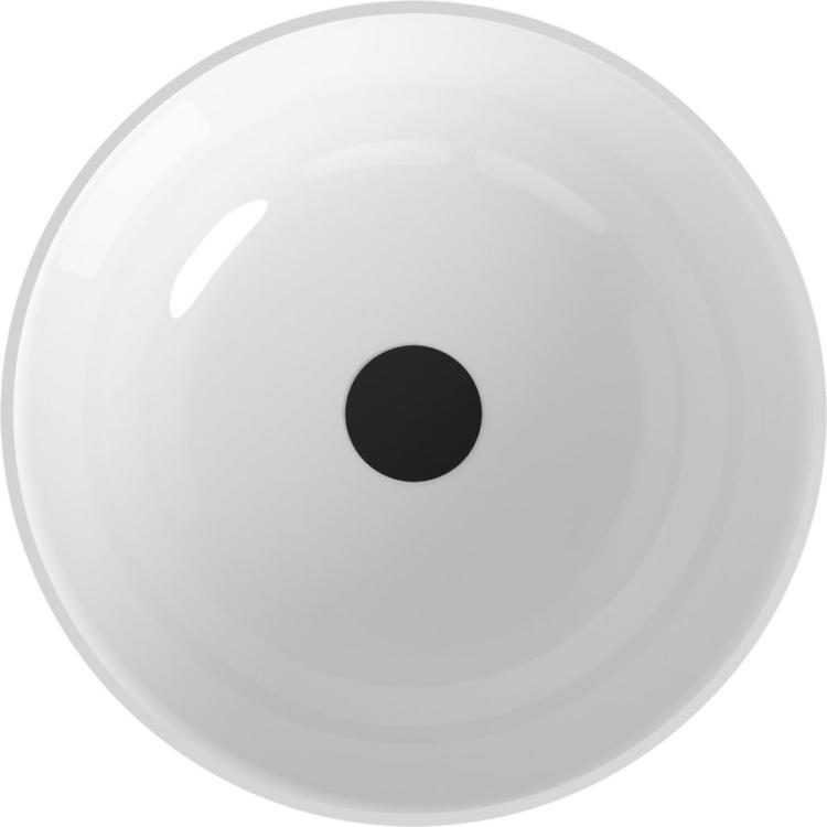 BANERA ROUND umywalka kompozytowa nablatowa, średnica 39 cm, biały/szary mat 14337.32 z góry
