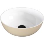 BANERA ROUND umywalka kompozytowa nablatowa, średnica 39 cm, biały/beż mat 	14337.82