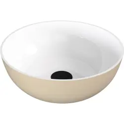 BANERA ROUND umywalka kompozytowa nablatowa, średnica 39 cm, biały/beż mat 	14337.82