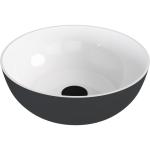 BANERA ROUND umywalka kompozytowa nablatowa, średnica 39 cm, biały/antracyt mat 14337.52