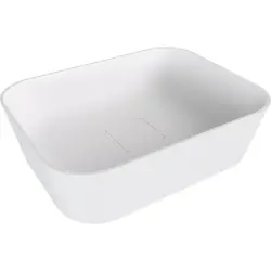 BANERA SQUARE umywalka kompozytowa nablatowa, 50x36 cm, biały mat 14596MAT