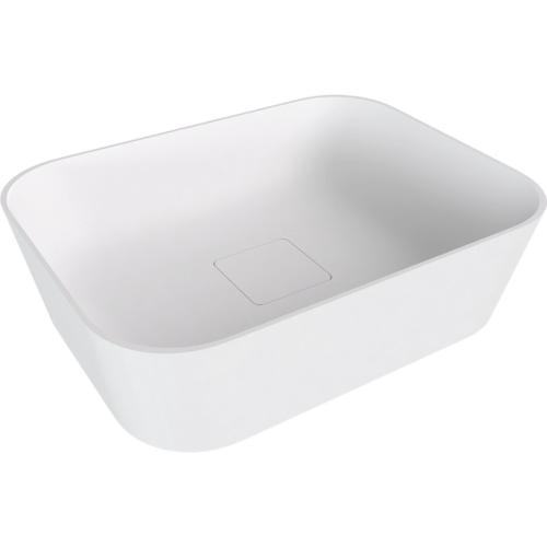 BANERA SQUARE umywalka kompozytowa nablatowa, 50x36 cm, biały mat 14596MAT