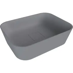 BANERA SQUARE umywalka kompozytowa nablatowa, 50x36 cm, szary mat 14596.31