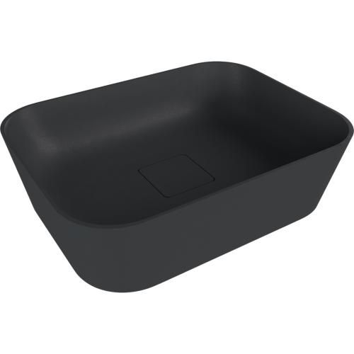 BANERA SQUARE umywalka kompozytowa nablatowa, 50x36 cm, antracyt mat 14596.51