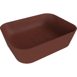 BANERA SQUARE umywalka kompozytowa nablatowa, 50x36 cm, brązowy mat 14596.71