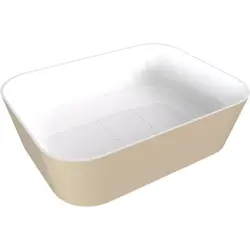 BANERA SQUARE umywalka kompozytowa nablatowa, 50x36 cm, biały/beż mat 14596.82