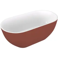 REDUTA wanna wolnostojąca 150x75x58 cm, kompozyt, biały/brązowy mat 71843.72