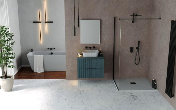 FLEXIA brodzik kompozytowy z możliwością docinania szary mat 110x100x3cm 72922.31