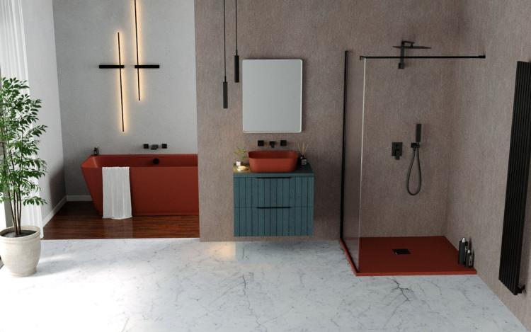 FLEXIA brodzik kompozytowy z możliwością docinania brąz mat 120x100x3cm 71563.71
