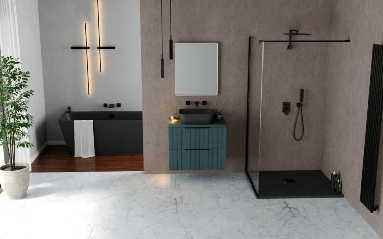 FLEXIA brodzik kompozytowy z możliwością docinania antracyt mat 150x80 cm 72901.51