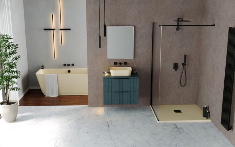 FLEXIA brodzik kompozytowy z możliwością docinania beż mat 150x90 cm 72898.81