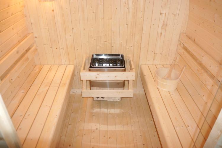 ISLAND XL Sauna zewnętrzna ogrodowa 4 osobowa sucha Fińska świerk  F90220 wnętrze