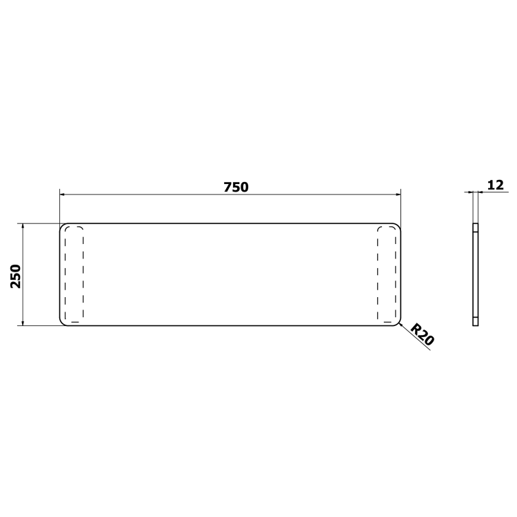 UNIVERSAL siedzisko wannowe, 75x25 cm, czarny 73258