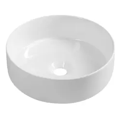 INFINITY ROUND umywalka ceramiczna nablatowa, Ø36x 12cm, biała 10NF65036