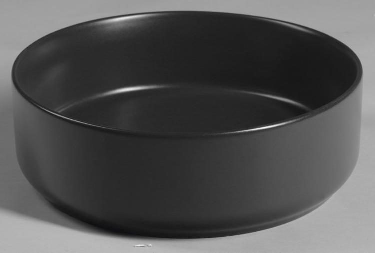 INFINITY ROUND umywalka ceramiczna nablatowa, Ø36x 12 cm, czarny mat 10NF65036B