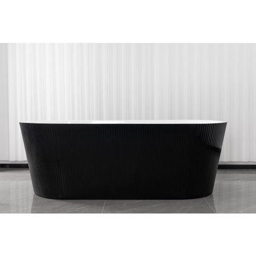 RENO Wanna wolnostojąca 175x75x58 cm biały/czarny G9043 front