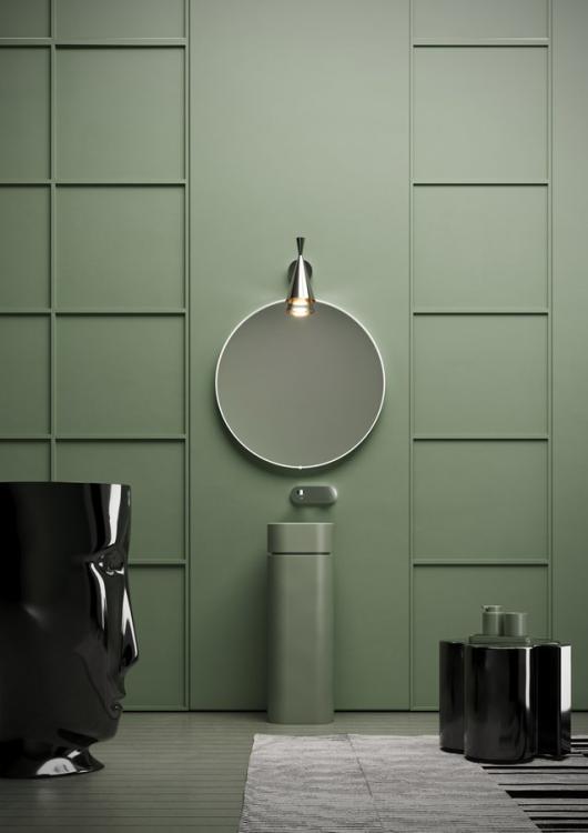 HAKO umywalka ceramiczna nablatowa, 30x30 cm, verde mat 554311 aranżacja