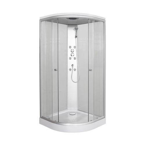 Kabina prysznicowa RELAX czterościenna wolnostojąca narożna półokrągła kompletna z hydromasażem 90x90x215 cm SANOTECHNIK TC01