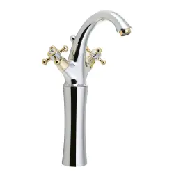 ANTEA Bateria umywalkowa wysoka stojąca 30 cm, chrom-złoto 3272L